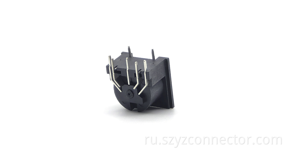 MINI DIN Board Connector:Large DIN Female header Connector Black Right Angle DIP